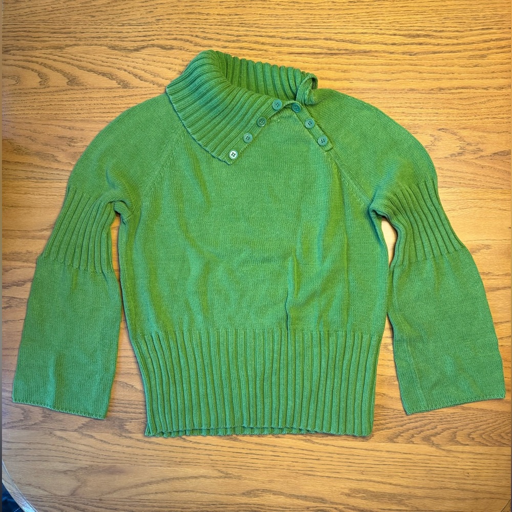 Jones New York Green Cowl Neck Sweater